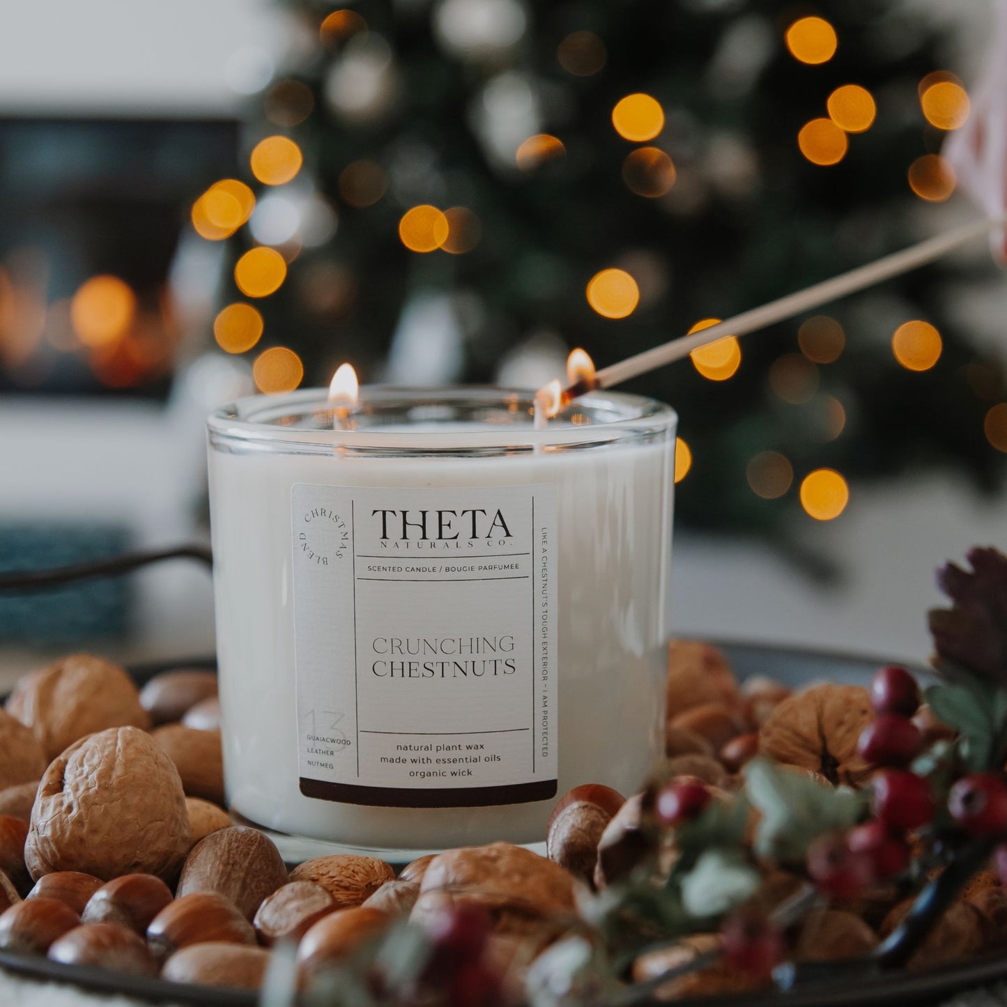 Crunching Chestnuts - Christmas Candle - 2-Wick