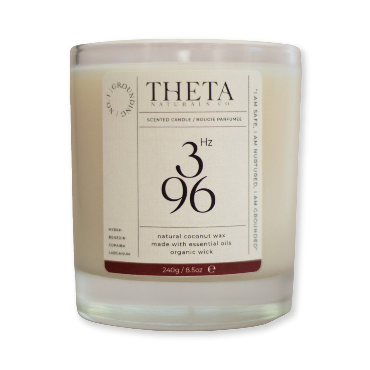 396 Grounding Candle White Back